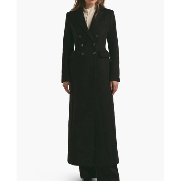 NEW, Favorite Daughter the Simon Double Breasted Longline Coat Black L #LD117 - Picture 2 of 12